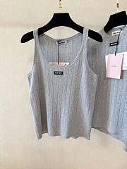 Miumiu Cotton Tank Top Grey  - 4
