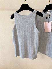 Miumiu Cotton Tank Top Grey  - 3