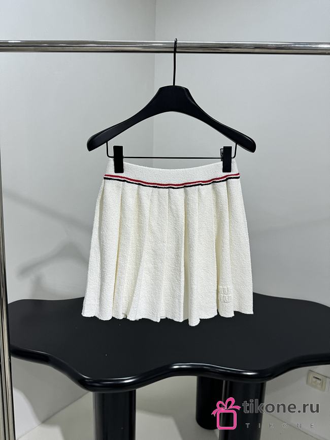 Miumiu Cotton Miniskirt White - 1