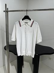 Miumiu Cotton Knit Polo Shirt White  - 1