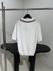 Miumiu Cotton Knit Polo Shirt White  - 4