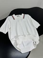 Miumiu Cotton Knit Polo Shirt White  - 5