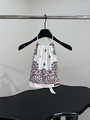 Miumiu Printed Poplin Halter Top White/Blue - 1