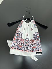 Miumiu Printed Poplin Halter Top White/Blue - 6