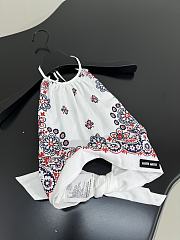 Miumiu Printed Poplin Halter Top White/Blue - 2