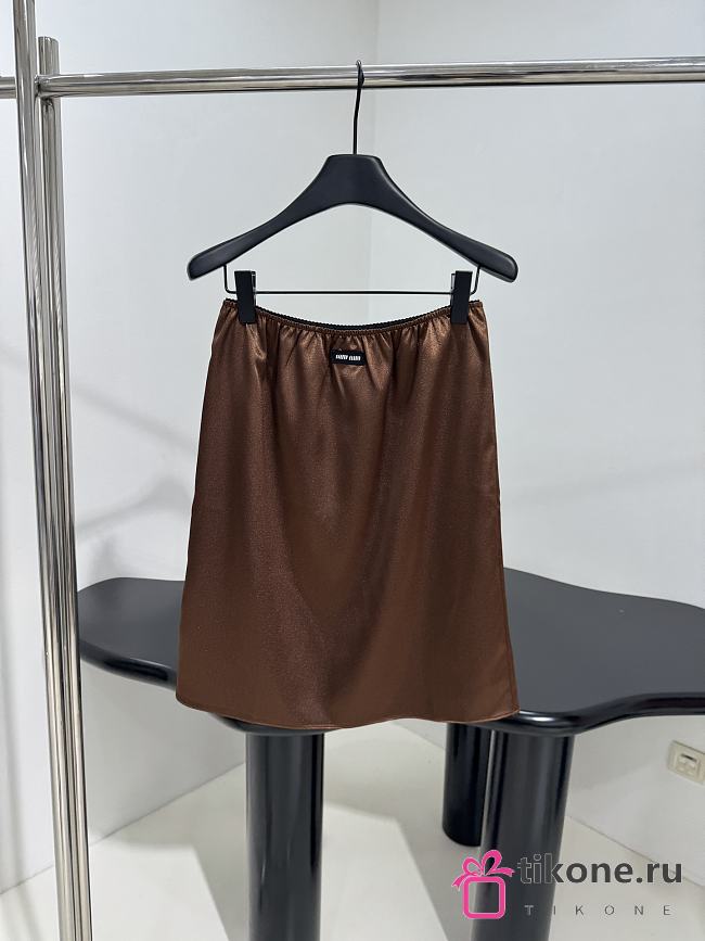 Miumiu Satin Skirt Brown - 1
