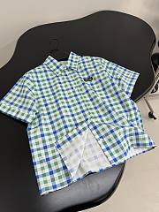 Miumiu Gingham Check Poplin Shirt White/Green  - 6