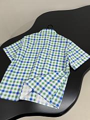 Miumiu Gingham Check Poplin Shirt White/Green  - 4