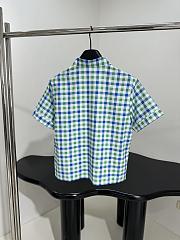 Miumiu Gingham Check Poplin Shirt White/Green  - 5