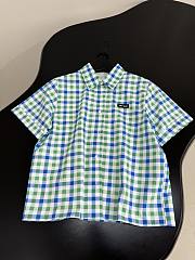 Miumiu Gingham Check Poplin Shirt White/Green  - 3