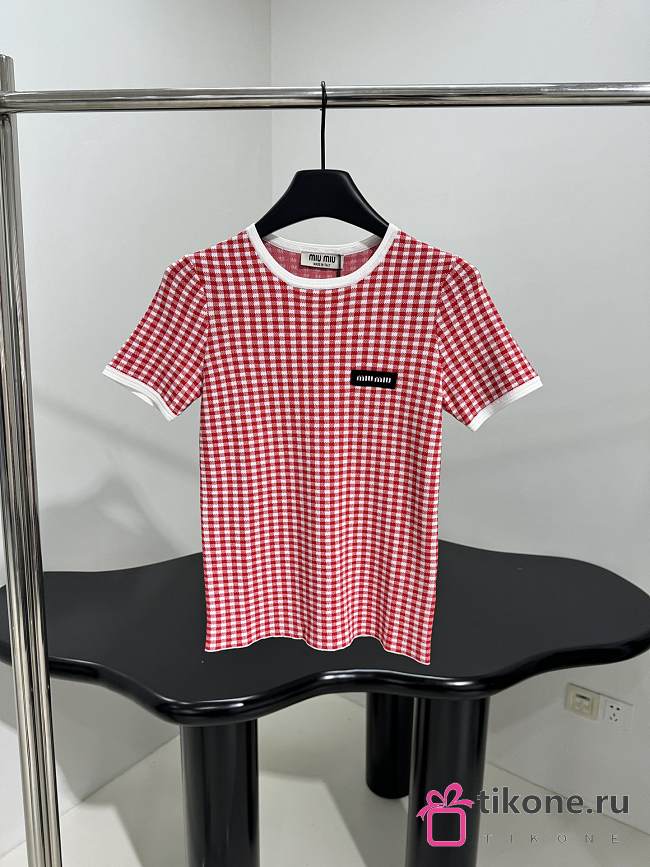 Miumiu Viscose Sweater White/Red - 1