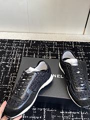Chanel Sneakers Glittered Tweed Suede & Patent Calfskin Black - 6