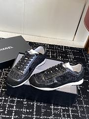 Chanel Sneakers Glittered Tweed Suede & Patent Calfskin Black - 5