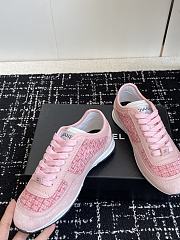 Chanel Sneakers Glittered Tweed Suede & Patent Calfskin Pink - 5