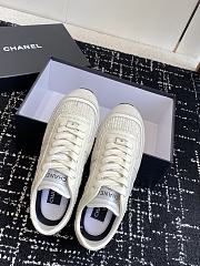 Chanel Sneakers Glittered Tweed Suede & Patent Calfskin White - 5