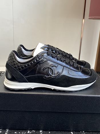 Chanel Sneakers Suede & Patent Calfskin Black