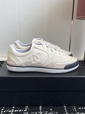 Chanel Sneakers Taurillon Suede & Patent Calfskin White
