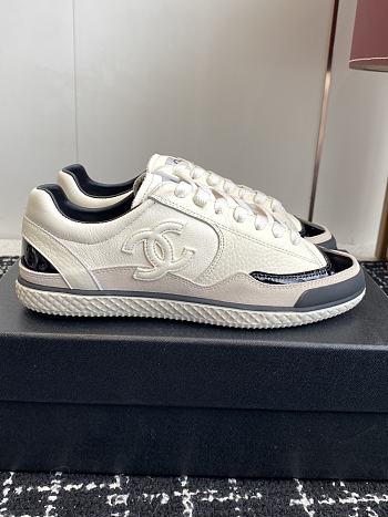 Chanel Sneakers Taurillon Suede & Patent Calfskin Black White