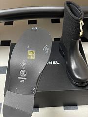 Chanel Tweed & Leather Short Boots With Pearls Black - 6