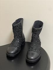 Chanel Sequins & Calfskin Short Boots Black - 6