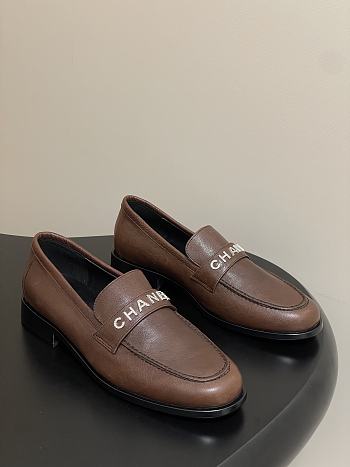Chanel Calfskin Loafers with Strass Dark Brown