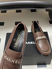 Chanel Calfskin Loafers with Strass Dark Brown - 3