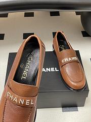 Chanel Calfskin Loafers with Strass Brown - 4