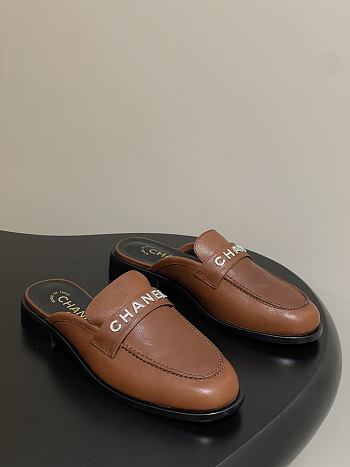 Chanel Calfskin Mule with Strass Brown