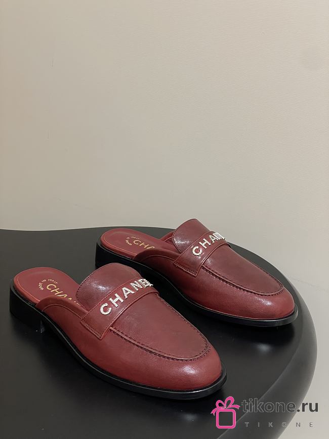 Chanel Calfskin Mule with Strass Red - 1