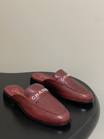 Chanel Calfskin Mule with Strass Red