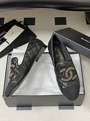 Chanel Quilted Loafers Gold CC Embellished Black - 5