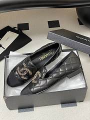 Chanel Quilted Loafers Gold CC Embellished Black - 3