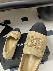 Chanel Quilted Loafers Gold CC Embellished Black Beige - 6