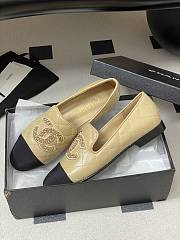 Chanel Quilted Loafers Gold CC Embellished Black Beige - 4