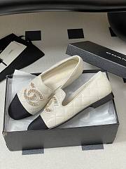 Chanel Quilted Loafers Gold CC Embellished Black White - 6