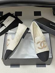 Chanel Quilted Loafers Gold CC Embellished Black White - 5