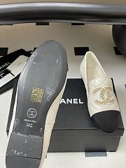 Chanel Quilted Loafers Gold CC Embellished Black White - 3