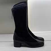 Chanel High Boots Suede Calfskin & Lambskin Black - 2