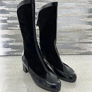 Chanel High Boots Suede Calfskin & Lambskin Black - 3