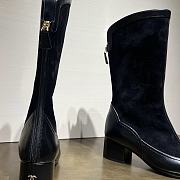 Chanel High Boots Suede Calfskin & Lambskin Black - 4