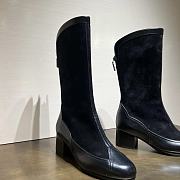 Chanel High Boots Suede Calfskin & Lambskin Black - 5