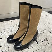 Chanel High Boots Suede Calfskin & Lambskin Beige & Black - 4