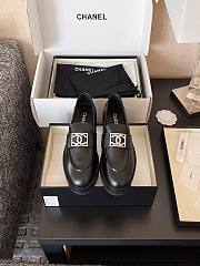 Chanel Black Moccasin Platform Loafers With Silver - 1