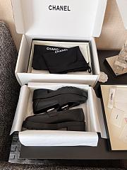 Chanel Black Moccasin Platform Loafers With Silver - 5