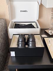 Chanel Black Moccasin Platform Loafers With Silver - 4
