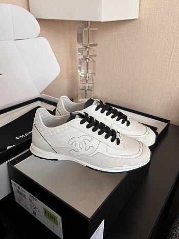 Chanel Sneakers Suede Calfskin & Grained Calfskin White & Black