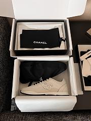 Chanel Sneakers Suede Calfskin & Grained Calfskin White & Black - 3