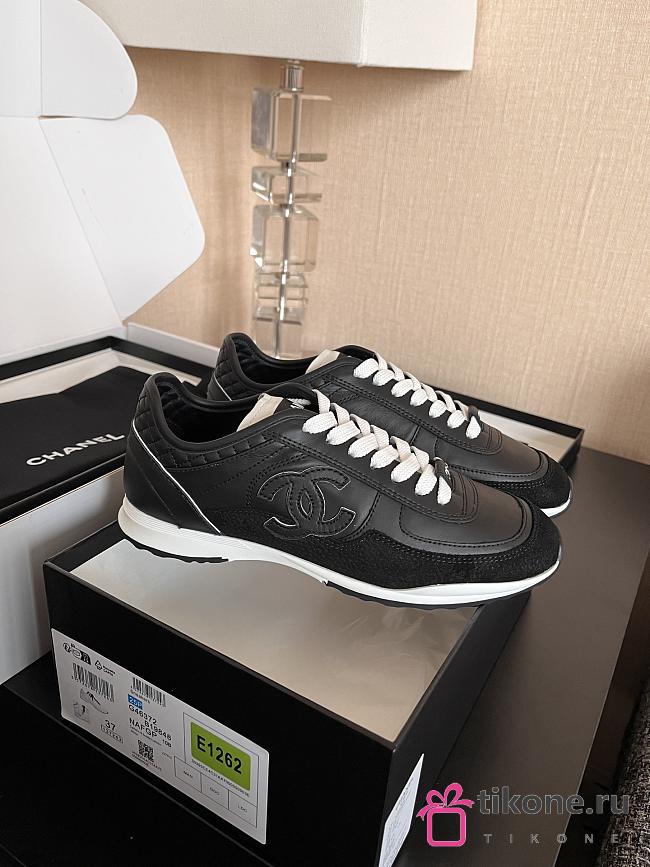 Chanel Sneakers Suede Calfskin & Grained Calfskin Black - 1