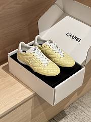 Chanel Sneakers Shiny Calfskin Suede Calfskin Light Yellow & White - 1