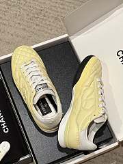 Chanel Sneakers Shiny Calfskin Suede Calfskin Light Yellow & White - 2